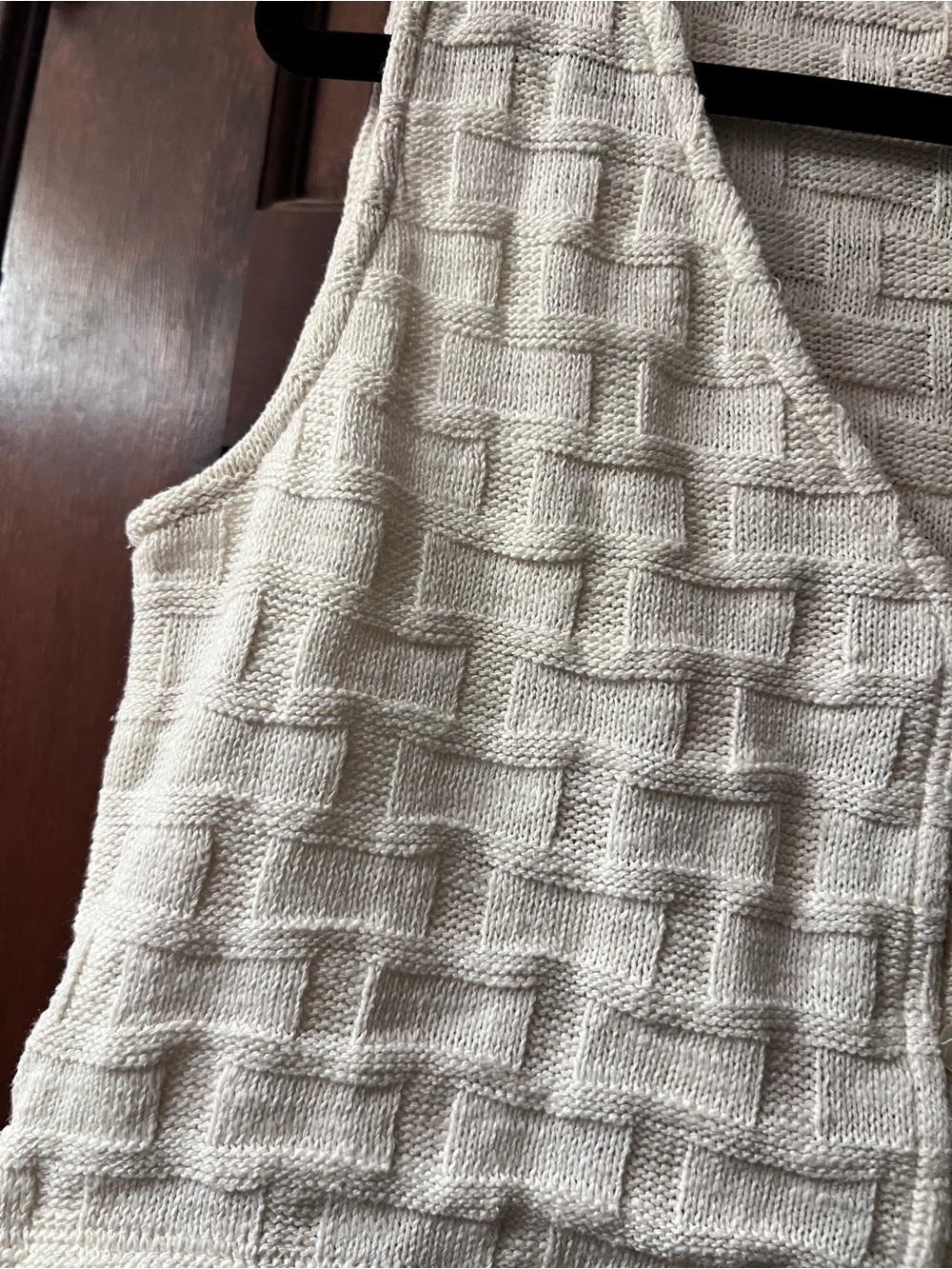 Madewell Cream Basketweave Knit Cottagecore Cotton Blend Crop Vest Top XS - Picture 12 of 14